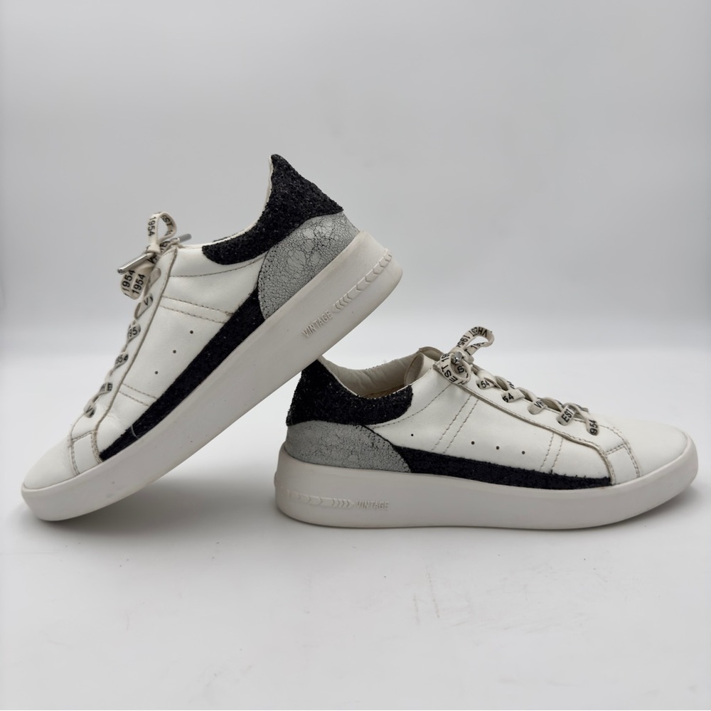 Vintage Havana Women’s Sz 7.5 Brielle Willow White Silver Glitter Black Sneakers